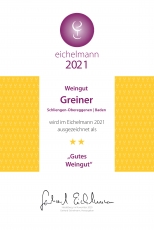 Eichelmann 2021 zeichnet Weingut GREINER mit 2 Sternen aus