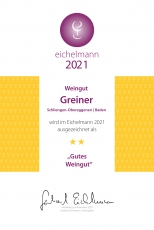 Eichelmann 2021 zeichnet Weingut GREINER mit 2 Sternen aus